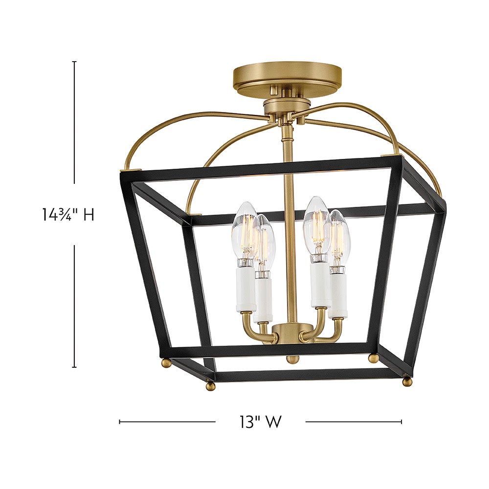Lark 84273BK-LCB Tate Lantern Semi-encastré noir