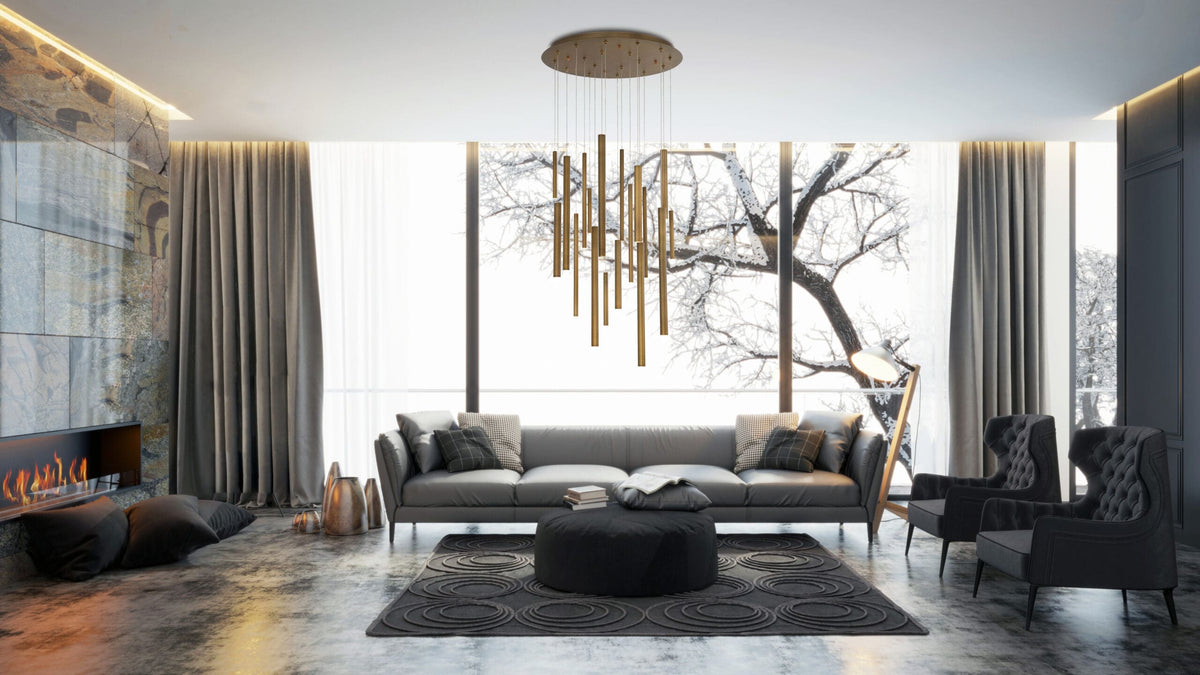 Eurofase 31445-038 Santana LED Chandelier in Brass