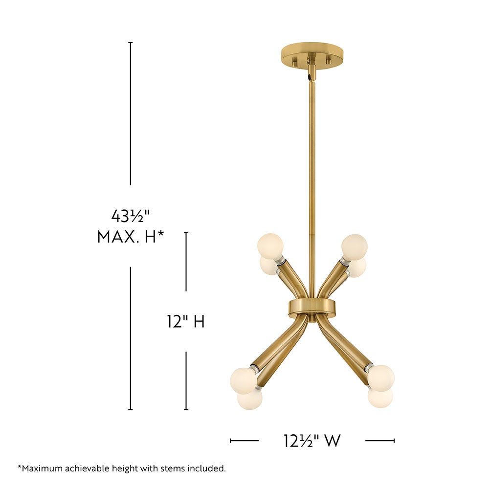 Lark 83853LCB Axton Convertible Pendant in Lacquered Brass