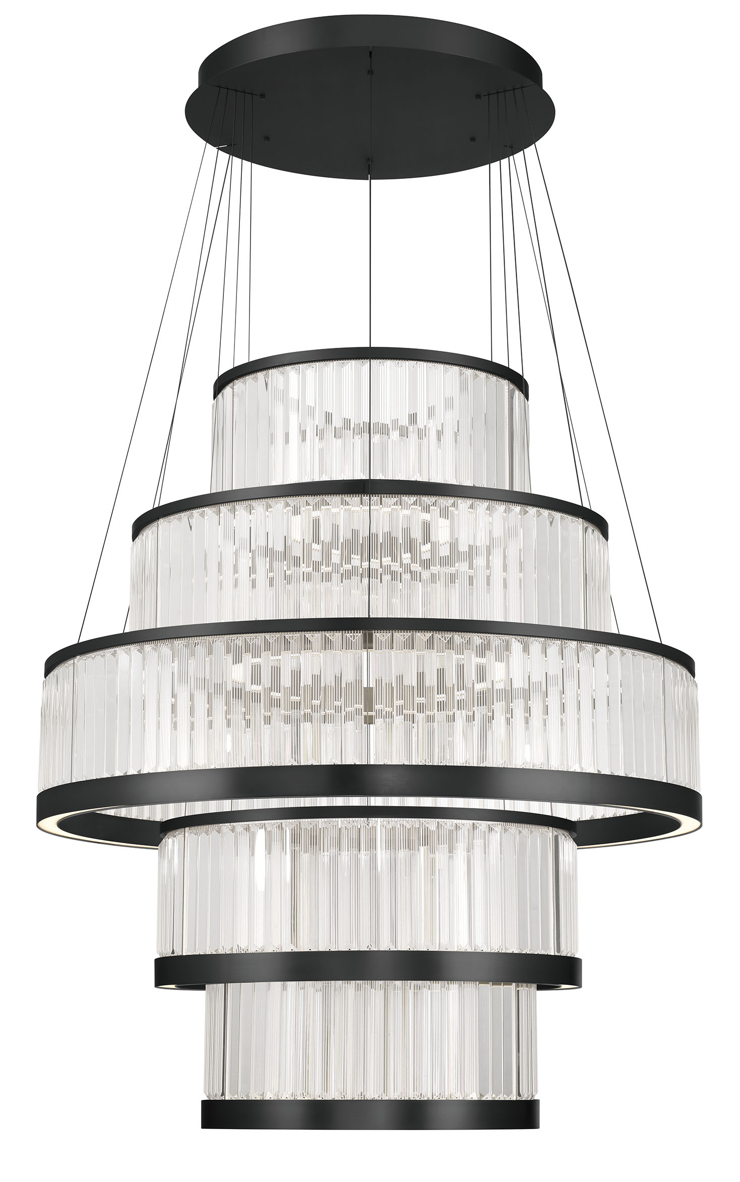 Eurofase 49350-029 Empra LED Crystal Chandelier in Matte Black