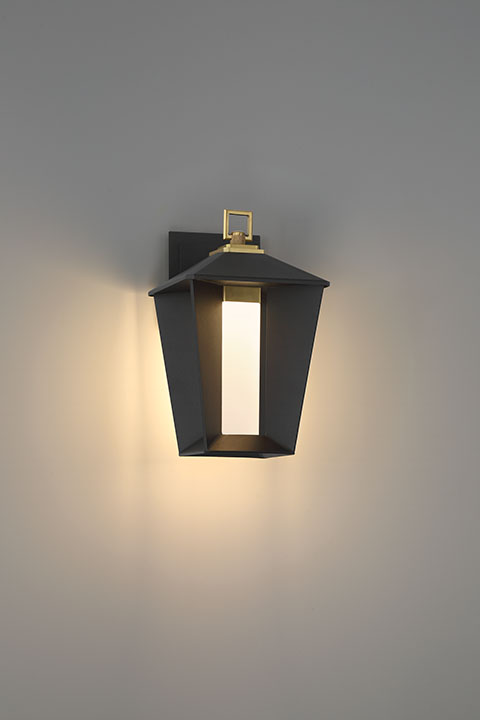 Eurofase 50047-017 Andson LED Outdoor Wall Sconce in Brass-Sand Black Mix