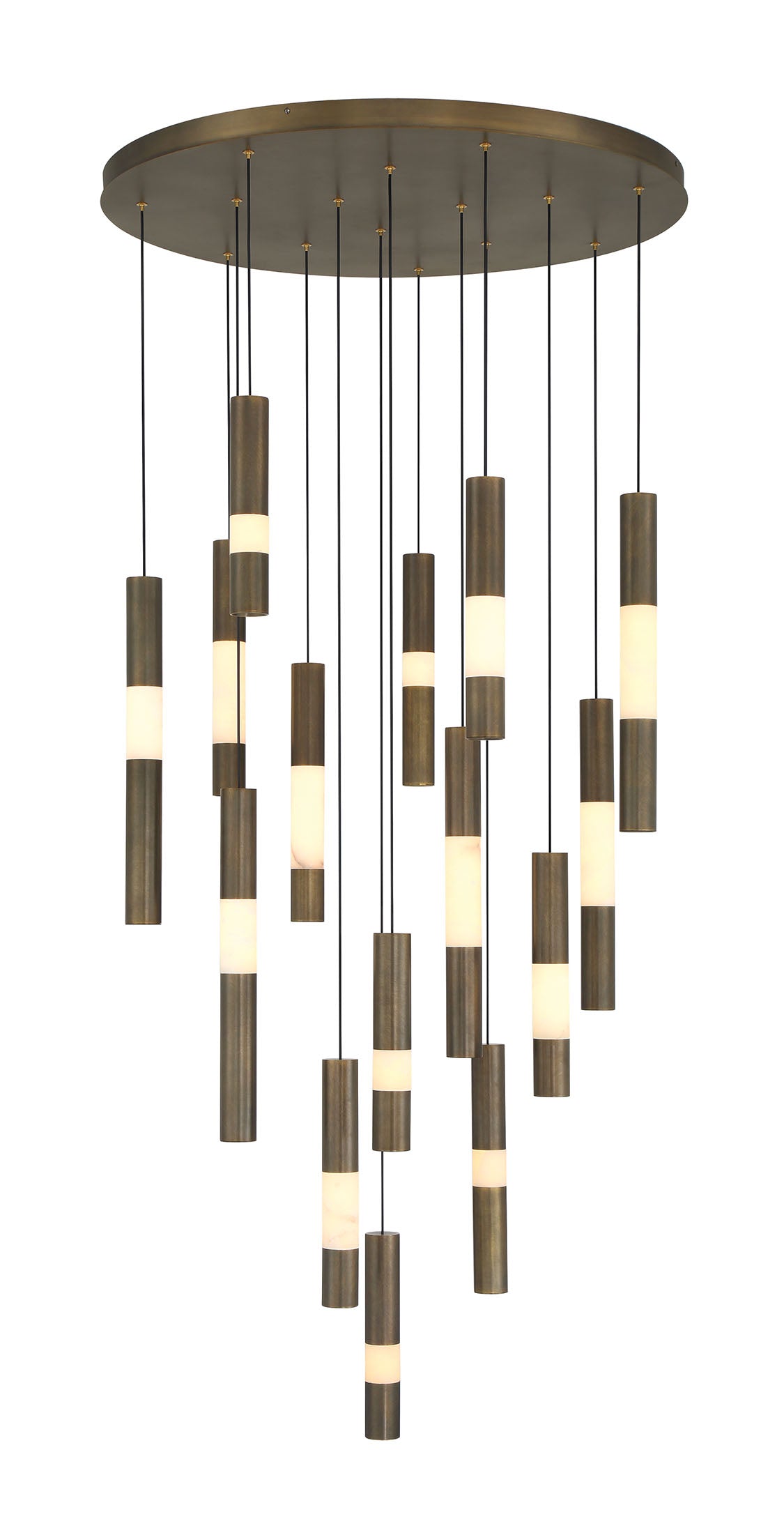 Eurofase 50120-017 Ronda LED Multi-Light Pendant in Weathered Brass
