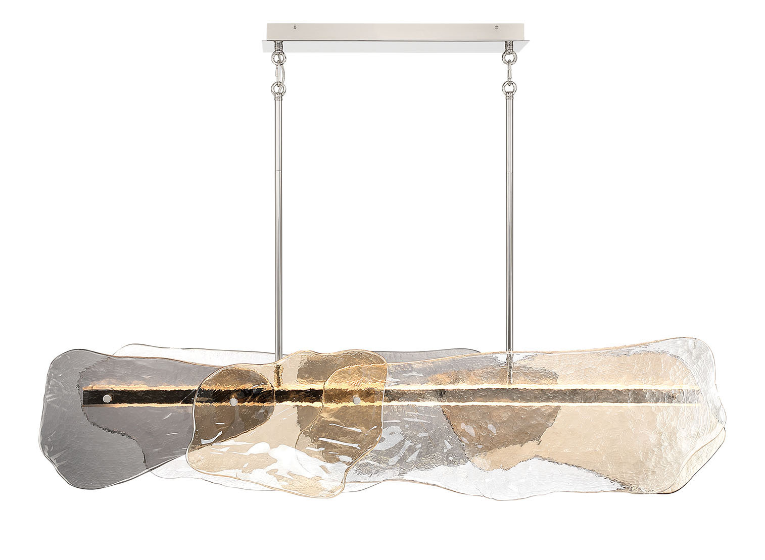 Eurofase 50461-011 Grotto LED Linear Chandelier in Polished Nickel