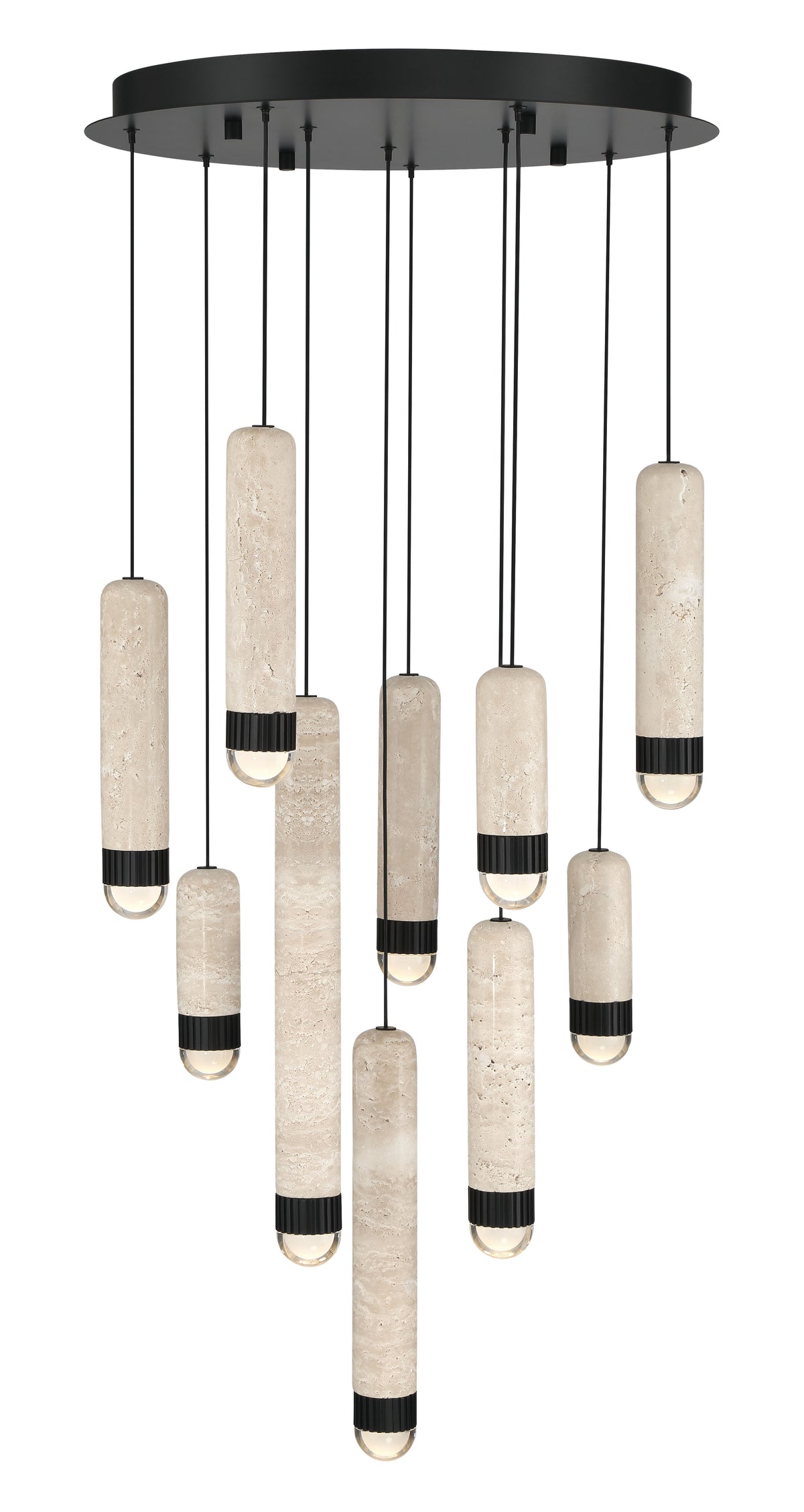 Eurofase 50130-016 Cambre LED Multi-Light Pendant in Matte Black