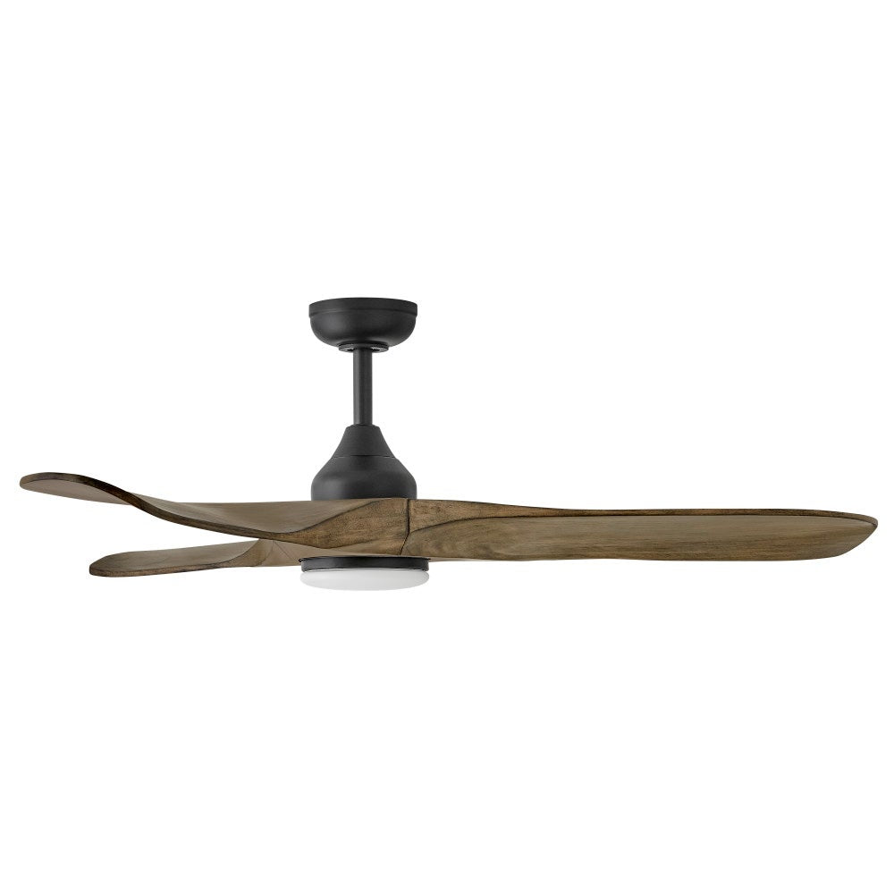 Luminaire intelligent à DEL Hinkley Lighting 903856FDB-LDD Swell Ventilateur  Noir mat / Bois flotté