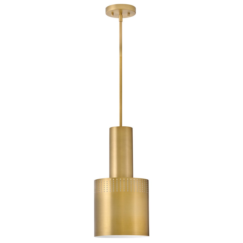 Lark 83687LCB Casey Metal Shade Pendant in Lacquered Brass