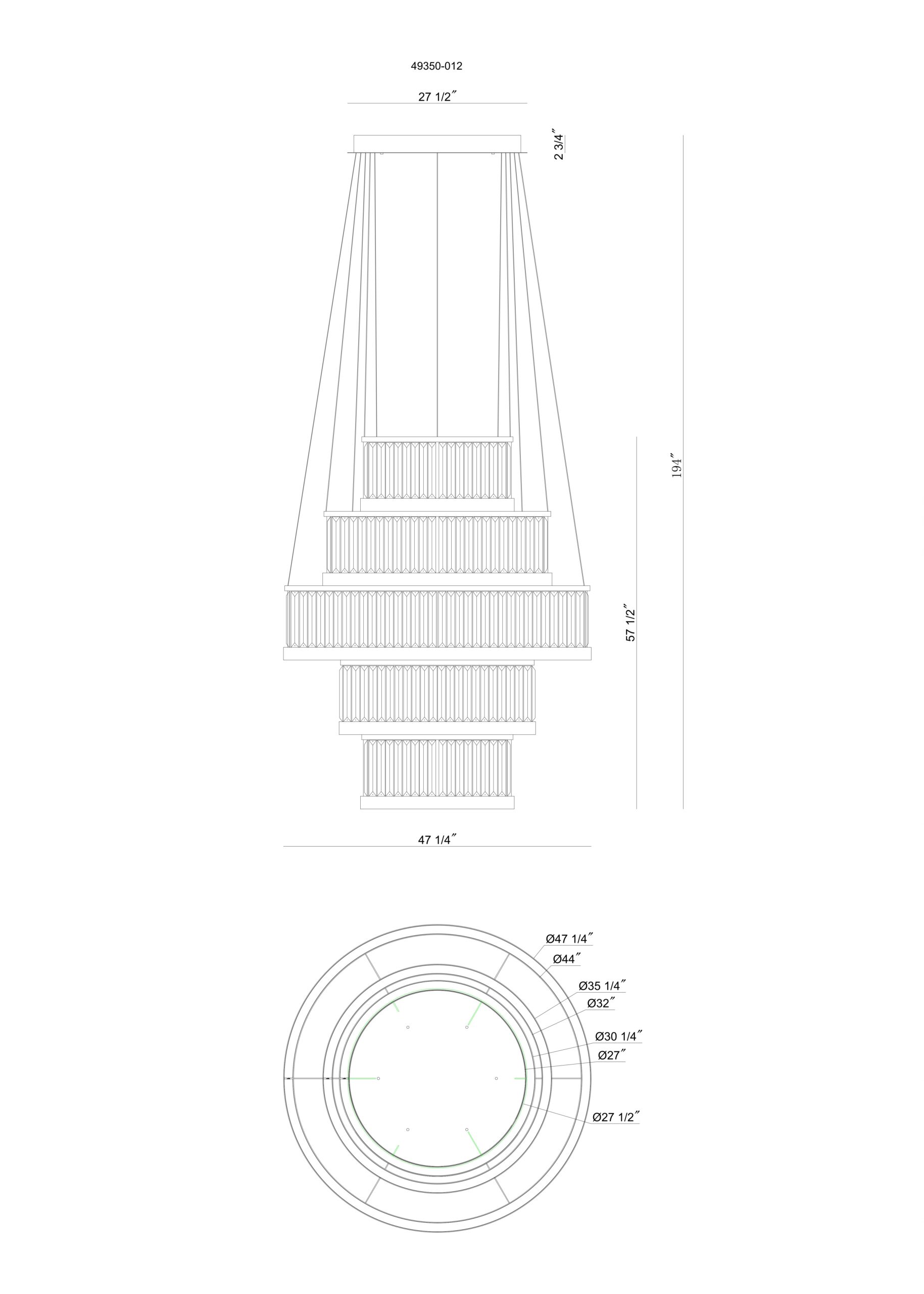 Eurofase 49350-012 Empra LED Crystal Chandelier in Gold