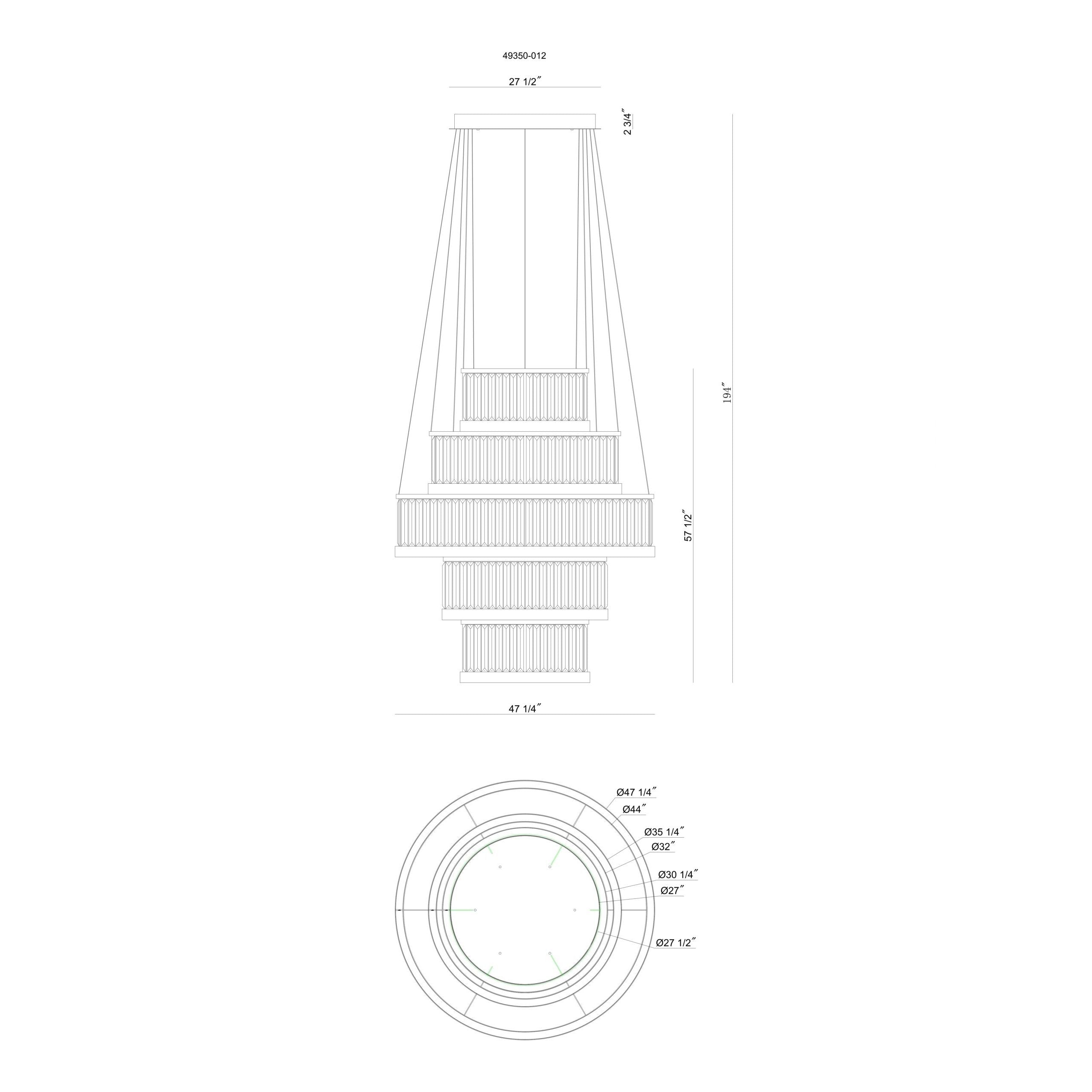 Eurofase 49350-012 Empra LED Cristal Suspendu en or