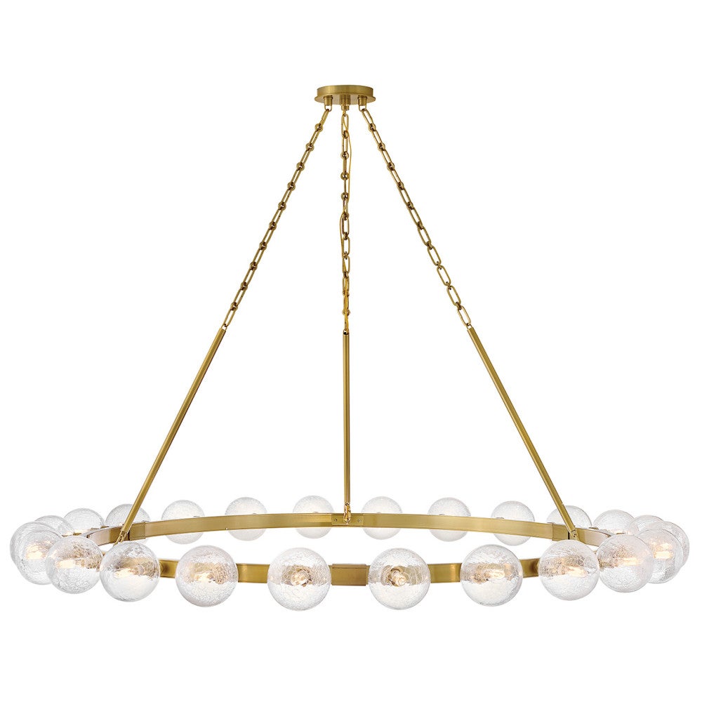 Fredrick Ramond FR30526LCB Coco Crackle Glass Chandelier in Lacquered Brass