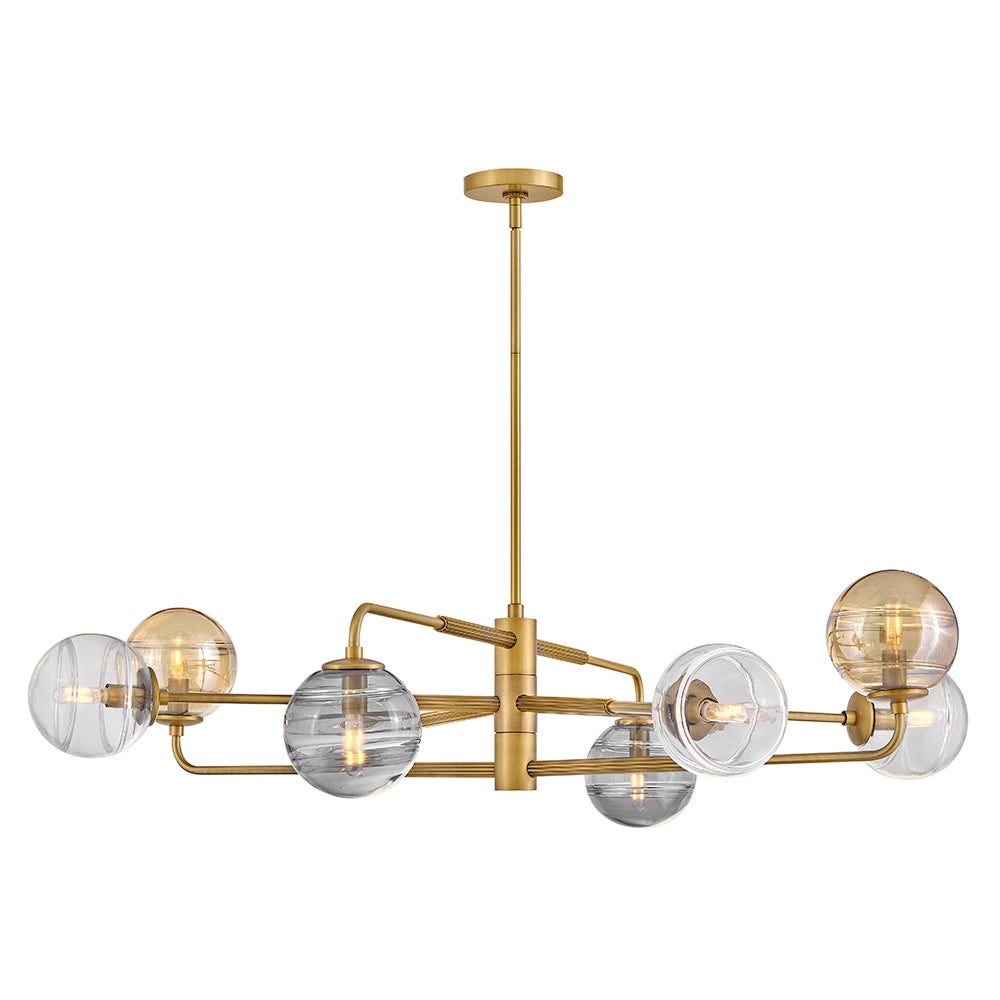Fredrick Ramond FR30508HBR Oberon Adjustable Tier Chandelier in Heritage Brass
