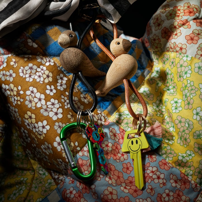 Porte-clés oiseau Kay Bojesen 39808 en chêne fumé