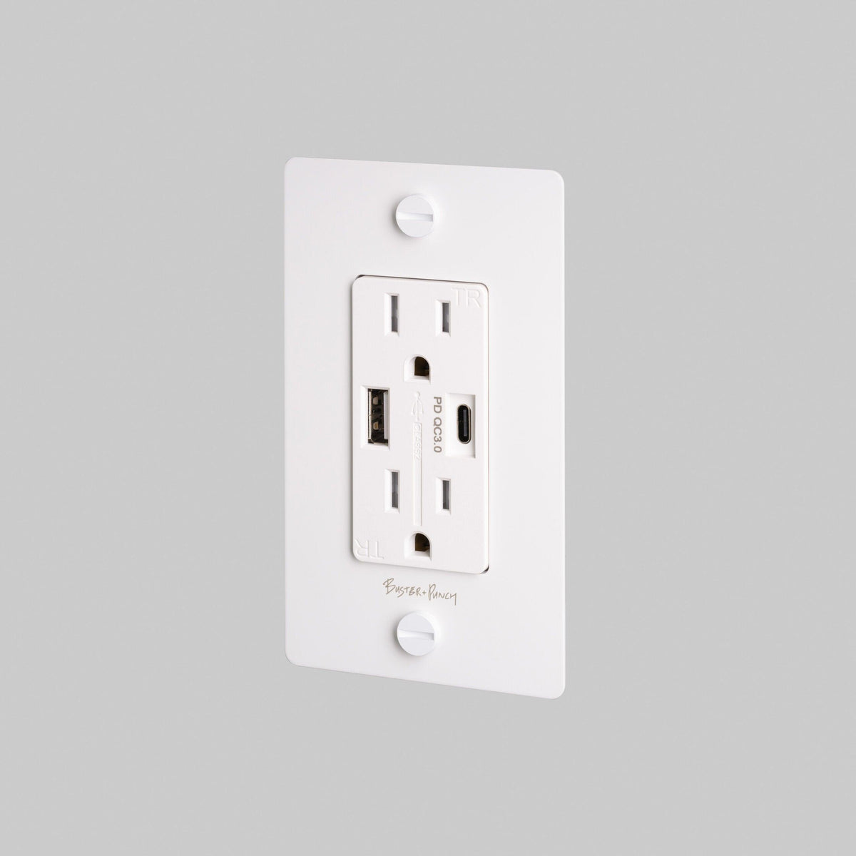 Buster + Punch - 1G Combination Duplex Outlet and USB - A + C Charger - NSK-143413 | Montreal Lighting & Hardware