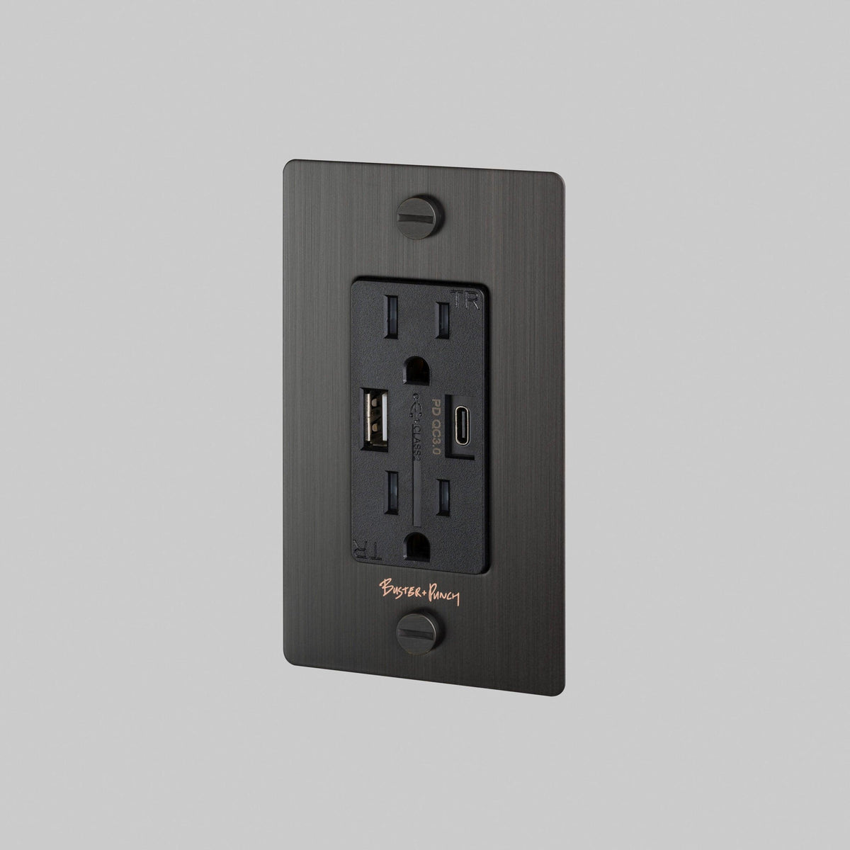 Buster + Punch - 1G Combination Duplex Outlet and USB - A + C Charger - NSK-453411 | Montreal Lighting & Hardware