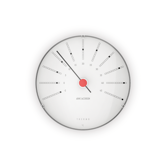 Horloge Arne Jacobsen 43687 Thermomètre de banquier blanc/noir/rouge