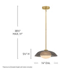 Lark 84447LCB Jace LED Pendant in Lacquered Brass