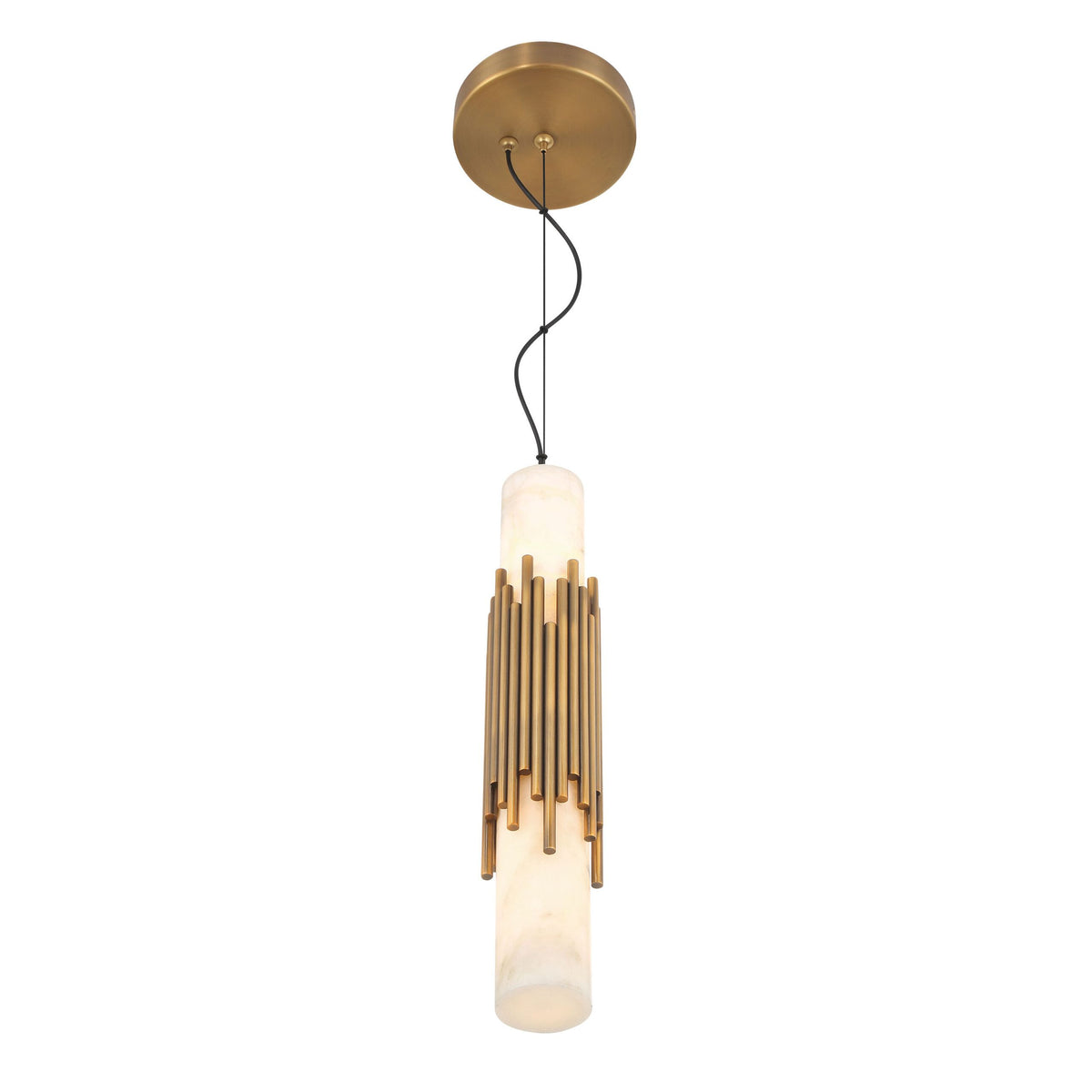Eurofase 50353-026 Venna Albâtre LED Suspension en laiton antique