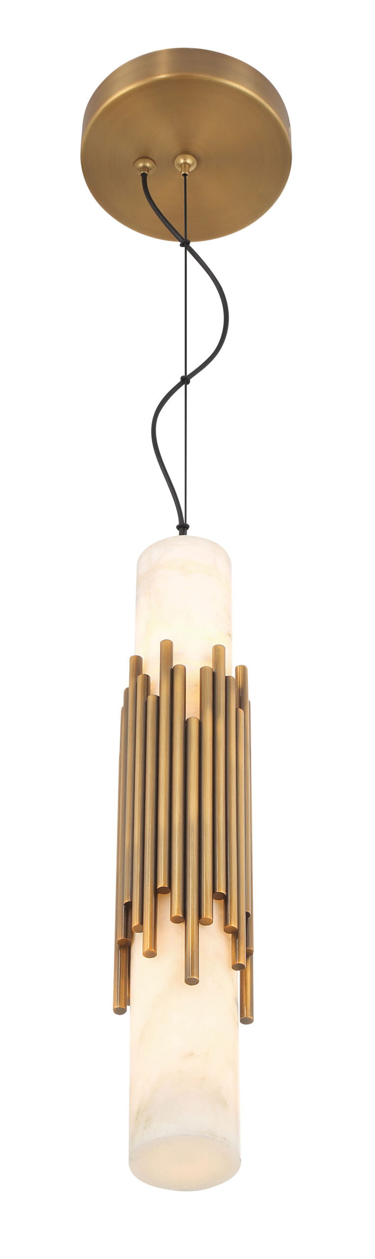 Eurofase 50353-026 Venna Albâtre LED Suspension en laiton antique