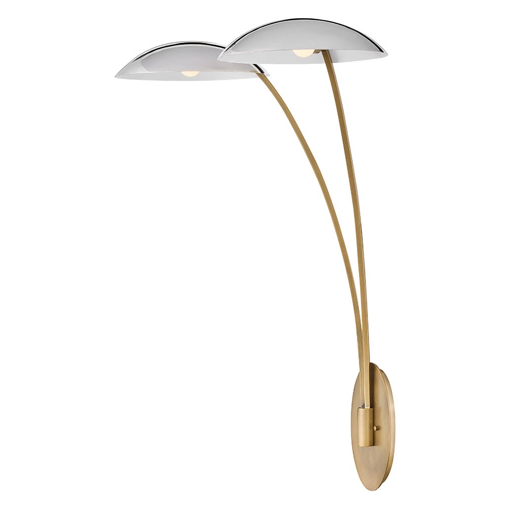 Applique double Glenn de Fredrick Ramond FR41642HB-CM en laiton Heritage avec accents chromés