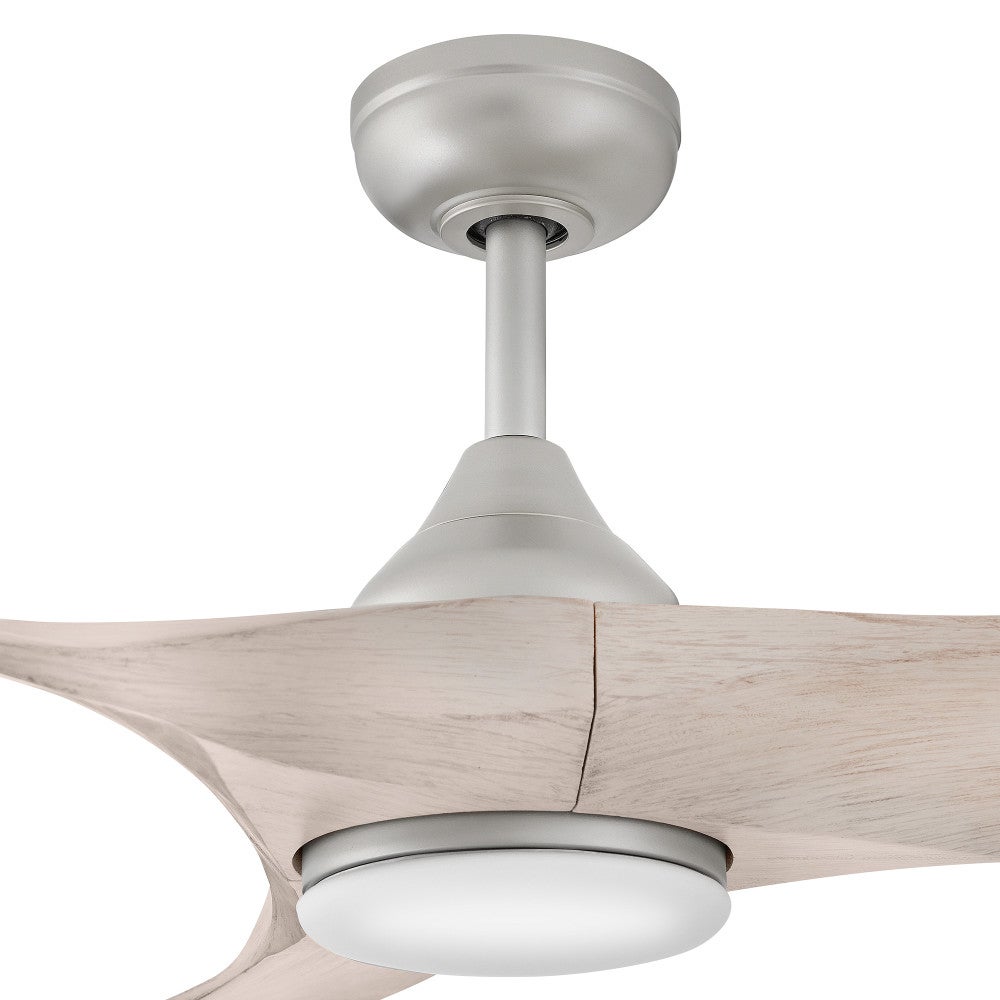 Luminaire intelligent à DEL Hinkley Lighting 903856FBN-LDD Swell Ventilateur  en nickel brossé / frêne blanchi