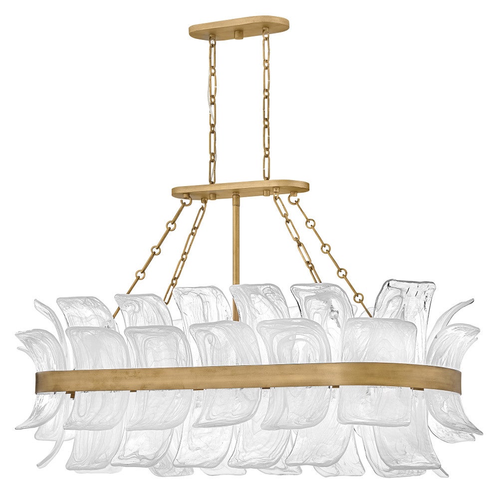 Fredrick Ramond FR46915BNG Fleur Linear Chandelier in Burnished Gold