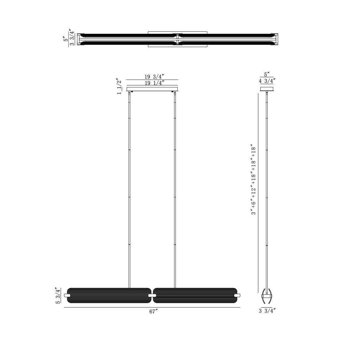 Europhase 50056-019 Neoness LED Linéaire Suspendu en noir mat
