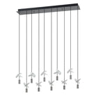 Thesis Lighting 390494A Comareira Crystal Linear Suspension in Black Chrome