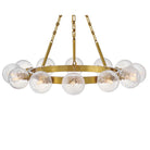 Fredrick Ramond FR30524LCB Coco Crackle Glass Chandelier in Lacquered Brass