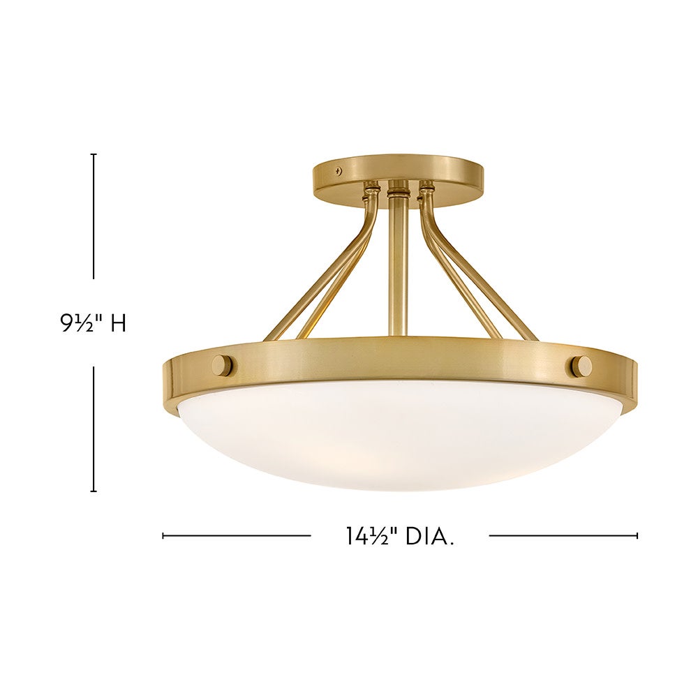 Lark 84363GO Gus Semi-Flush Mount in Gold
