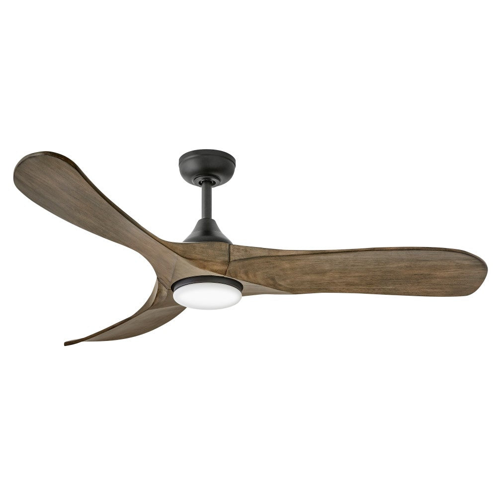 Luminaire intelligent à DEL Hinkley Lighting 903856FDB-LDD Swell Ventilateur  Noir mat / Bois flotté