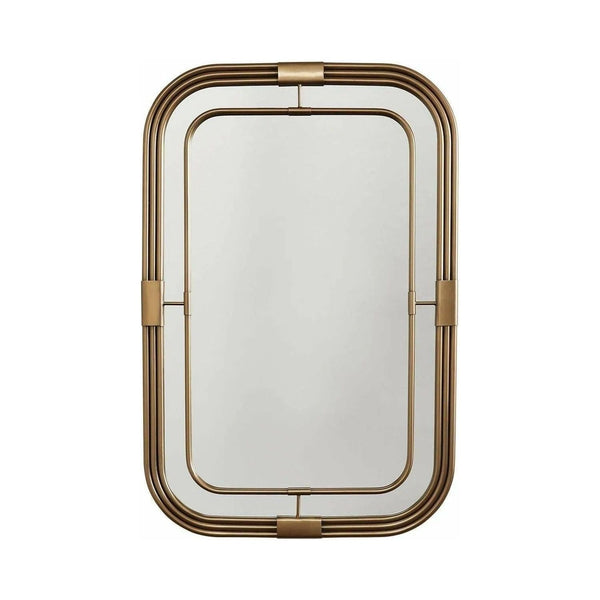28"W x 42"H Rectangle Metal Piping Mirror