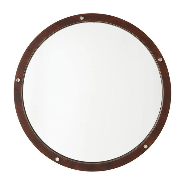 Miroir rond en bois de 29,75 po