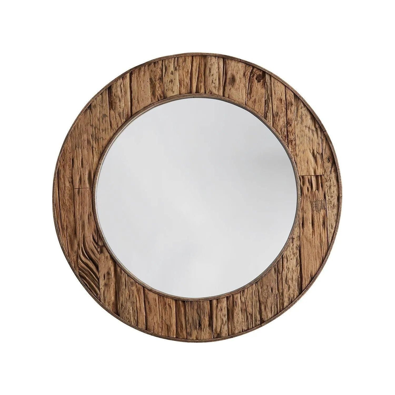 Capital Lighting Fixture Company - 33" Round Reclaimed Railroad Ties Mirror - 740701MM | Montreal Lighting & Hardware