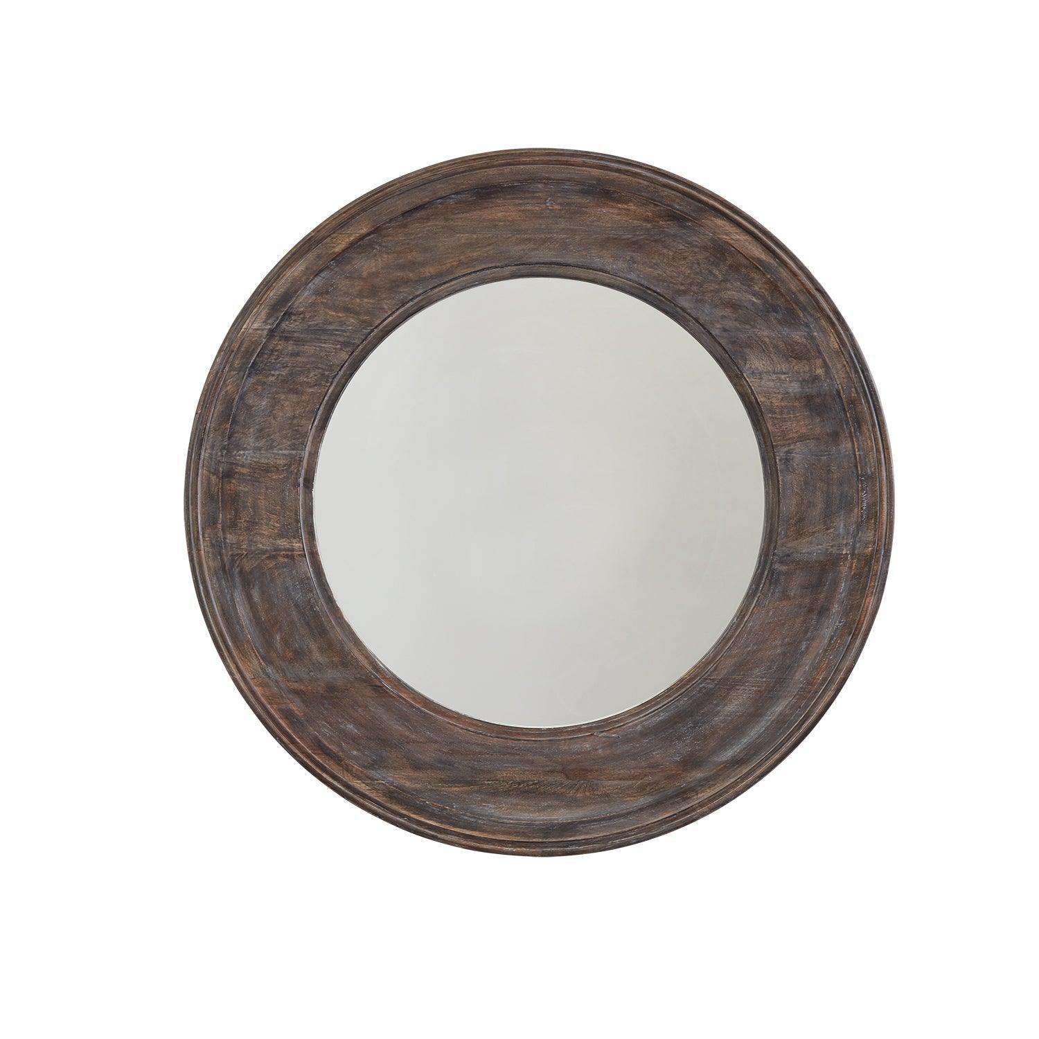 Capital Lighting Fixture Company - 36" Round Black Wash Mango Wood Mirror - 734002MM | Montreal Lighting & Hardware