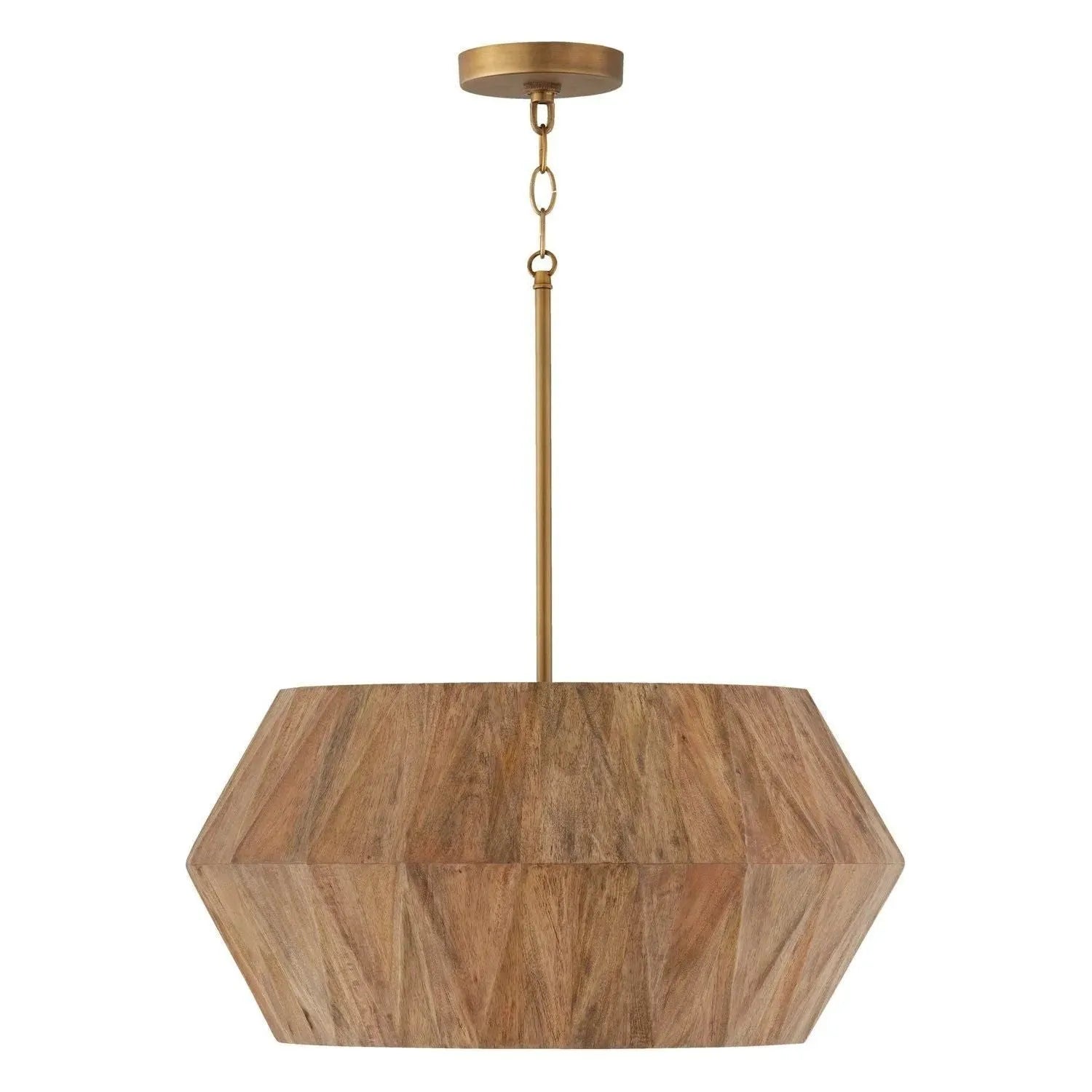 Capital Lighting - 351061LW - Six Light Pendant - Nadeau - Light Wood and Patinaed Brass