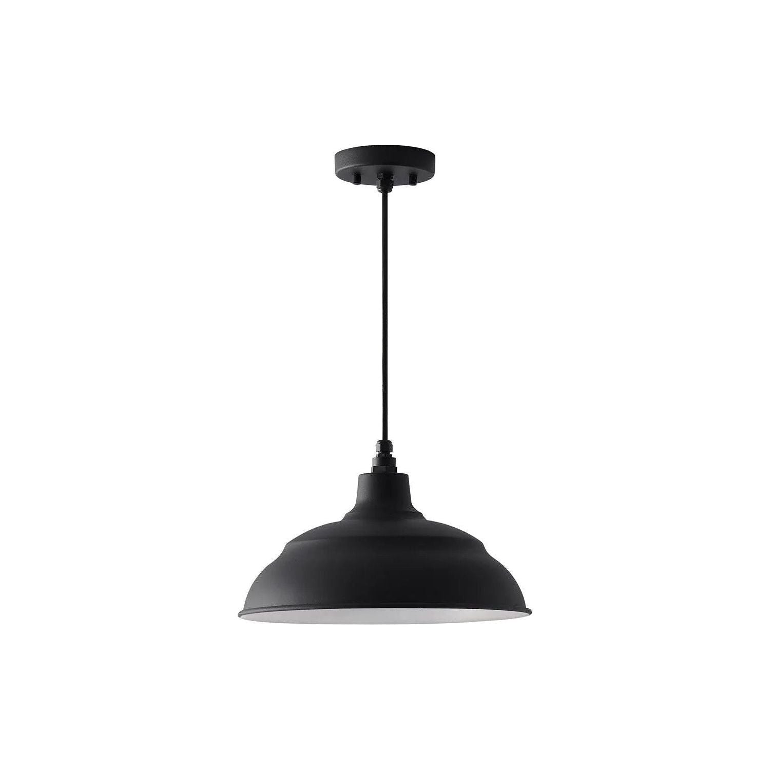 Capital Lighting Fixture Company - RLM 14" Warehouse Shade & Cord Canopy - 936311BK | Montreal Lighting & Hardware