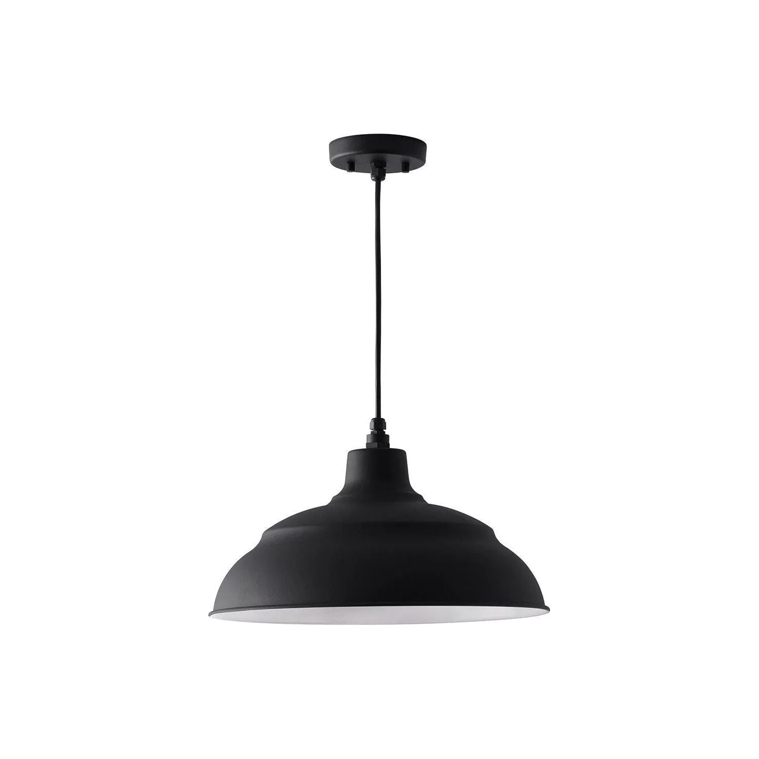 Capital Lighting Fixture Company - RLM 17" Warehouse Shade & Cord Canopy - 936312BK | Montreal Lighting & Hardware