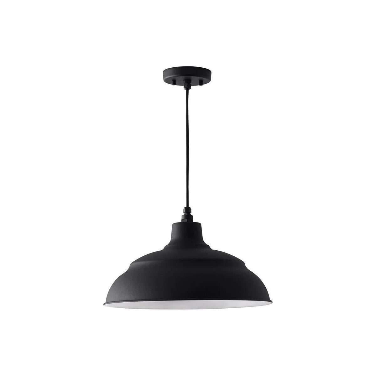 Capital Lighting Fixture Company - RLM 17" Warehouse Shade & Cord Canopy - 936312BK | Montreal Lighting & Hardware