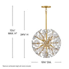 Fredrick Ramond FR46907UB Globe Maya Suspension en laiton non verni