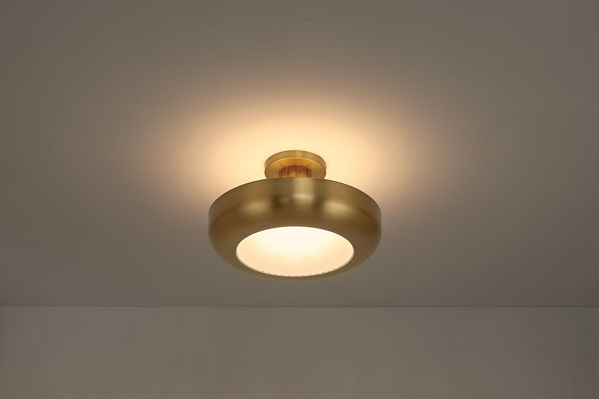 Eurofase 50389-025 Macey LED Semi-Flush Mount in Antique Brass
