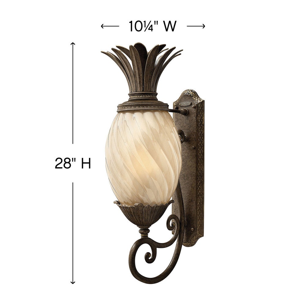 Lanterne murale Hinkley Lighting 2124PZ Plantation en bronze nacré