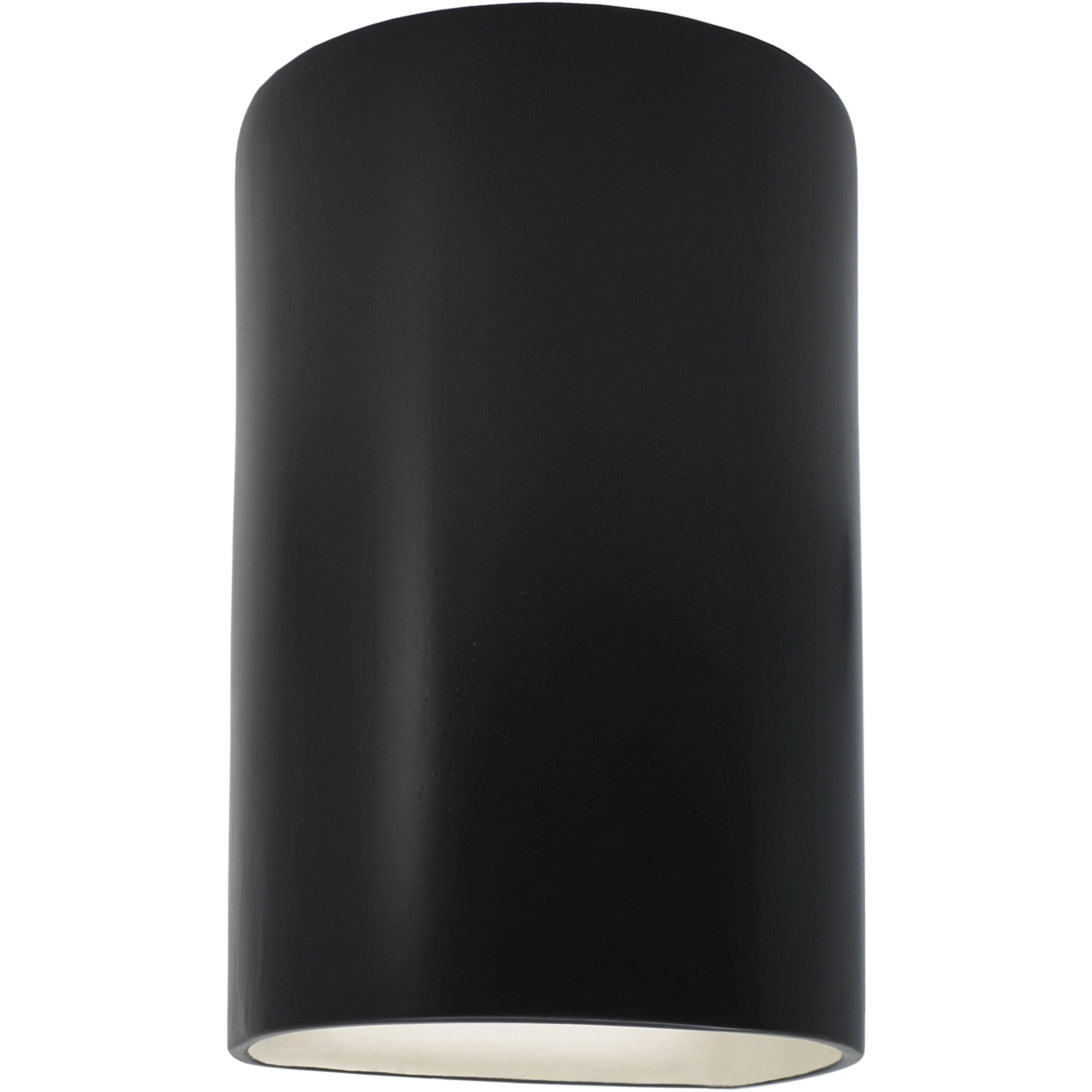 Justice Designs CER-5945-CRB-LED1-1000 Ambiance Small Cylinder LED Wall Sconce in Carbon Matte Black