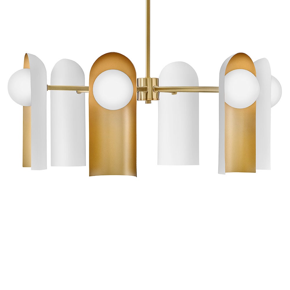 Lark 84236LCB-SO Zuri Tier in Lacquered Brass with Satin Off-White accents