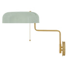 Lark 84480LCB-SF Ledger Articulating Sconce in Lacquered Brass with Seafoam accents