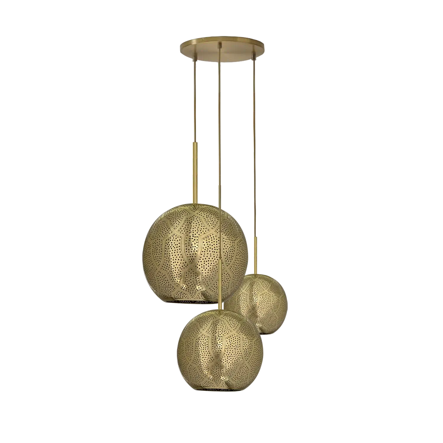 Dounia Home - DH-ARI3LIG-MD-PC - Aria 3-Light Globe Chandelier - Polished Copper