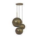 Dounia Home - DH-NAJ3LIG-MD-BRS - Najma 3-Light Globe Chandelier - Polished Brass