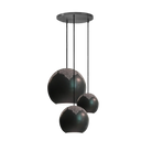 Dounia Home - DH-NAJ3LIG-SM-PC - Najma 3-Light Globe Chandelier - Polished Copper