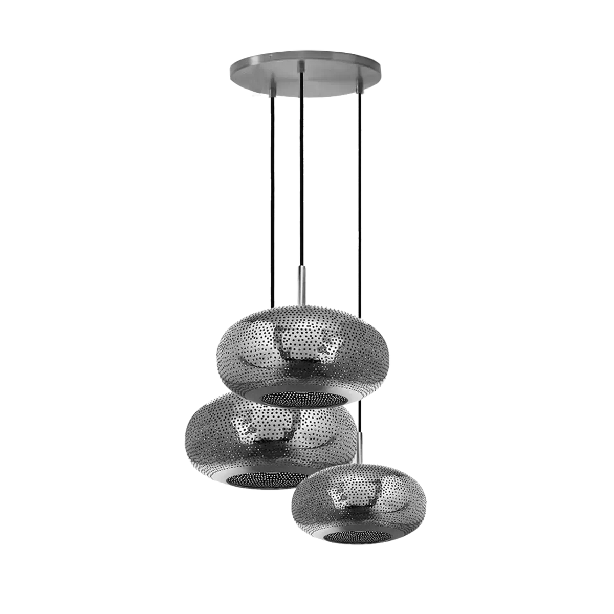 Dounia Home - DH-LIL3LIG-XL-BRS - Lila 3 Light Chandelier - Polished Brass