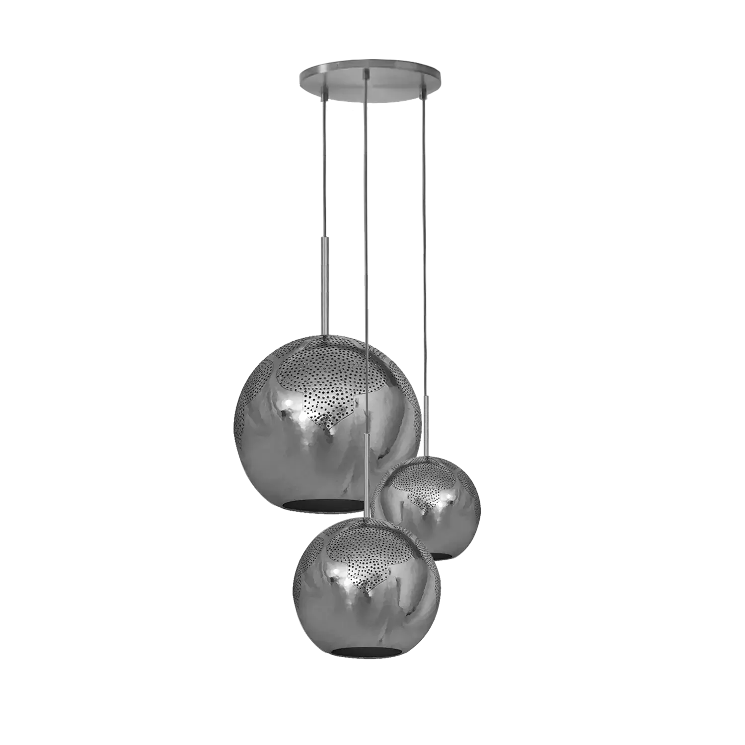 Dounia Home - DH-NAJ3LIG-SM-AB - Najma 3-Light Globe Chandelier - Antique Brass