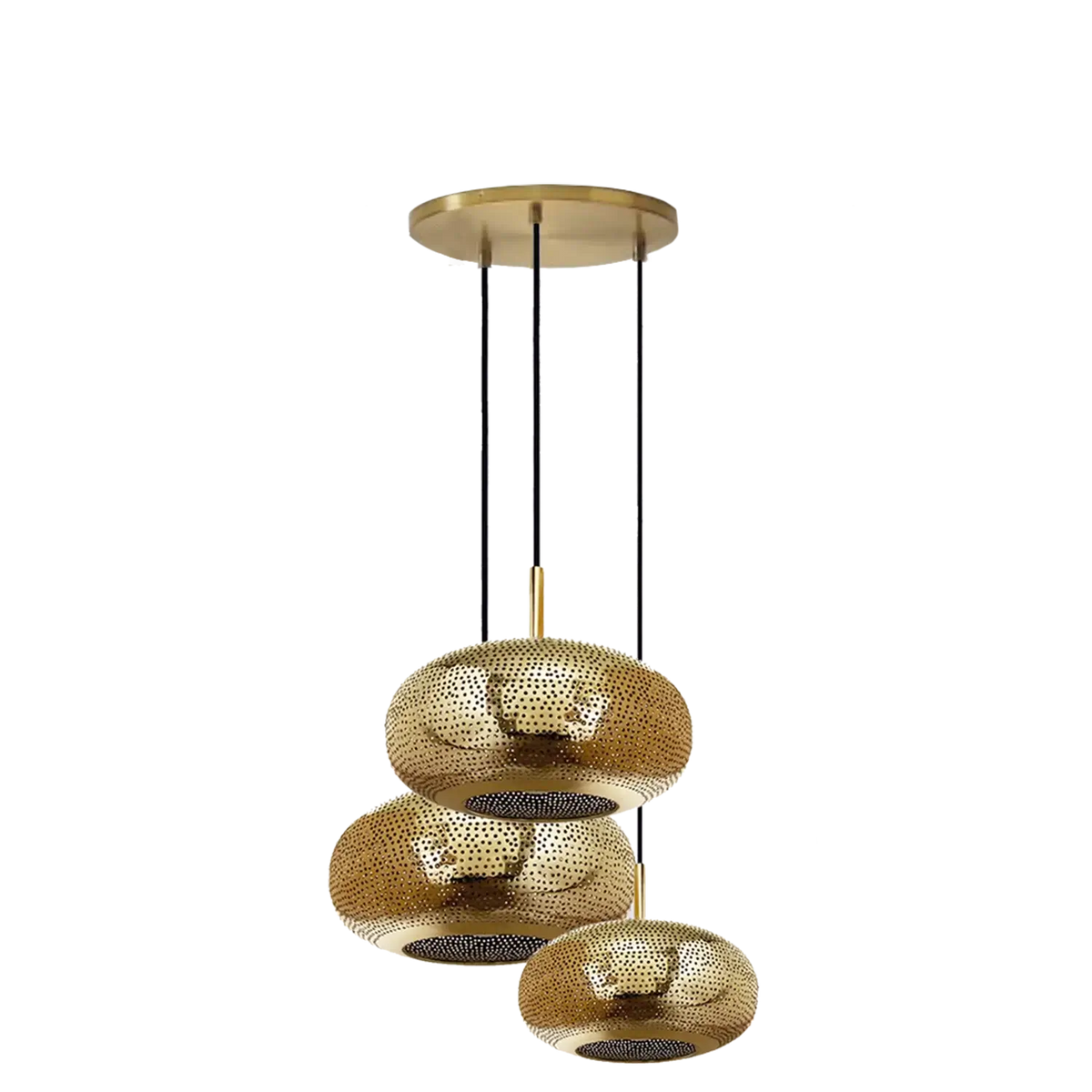 Dounia Home - DH-LIL3LIG-SM-NIK - Lila 3 Light Chandelier - Brushed Nickel Silver