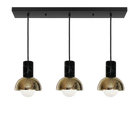 Dounia Home - DH-MARLIN3-NIK - Maria linear 3 globe chandelier - Brushed Nickel Silver